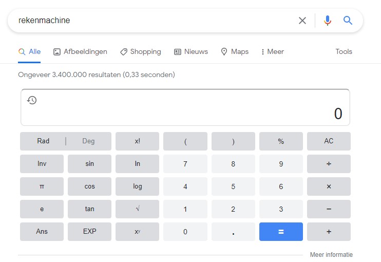 rekenmachine google