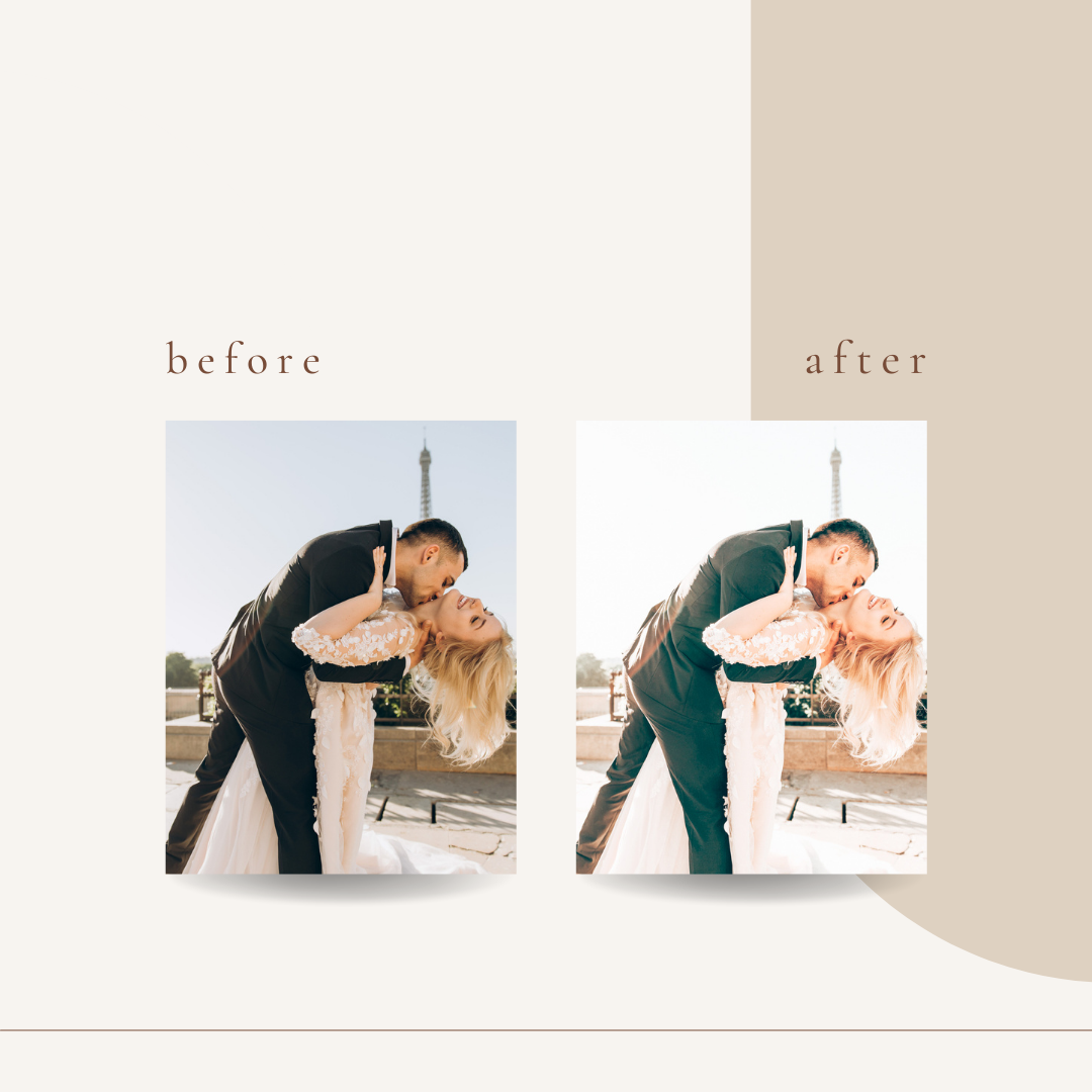 Chic Luxury presets before after